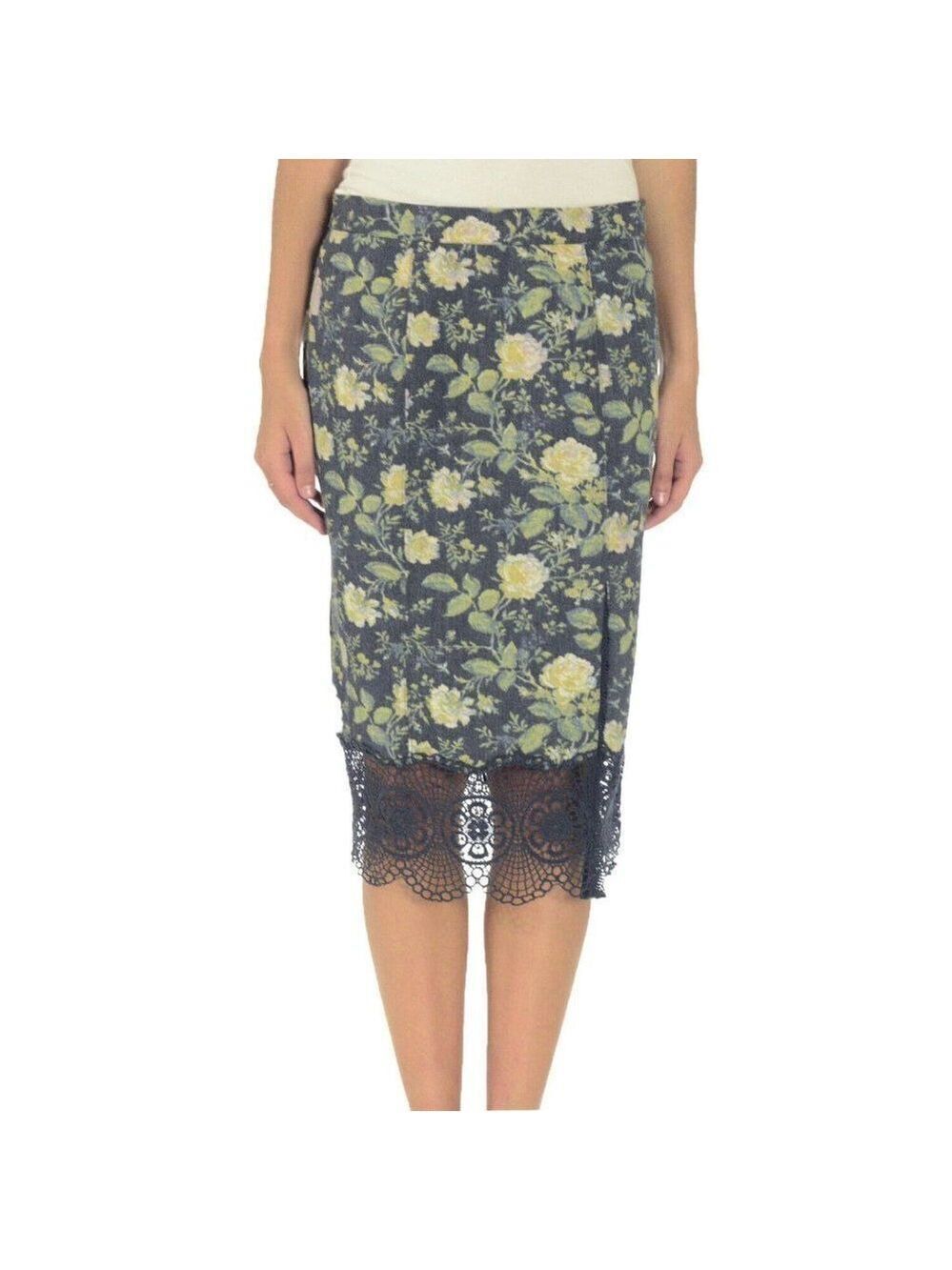 New Free People Story Teller Skirt Twilight Grey size 6